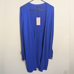 NWT Halogen royal blue open cardigan duster